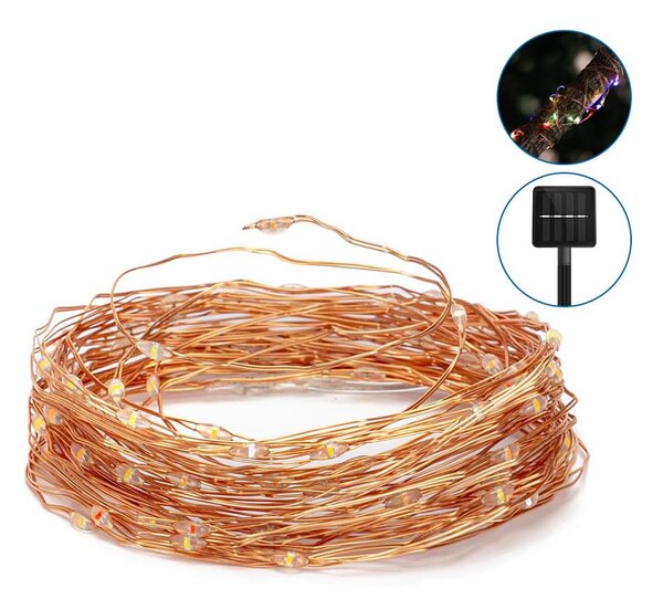 Aigostar - LED Solární řetěz LED/8 funkcí 12m IP65 multicolor