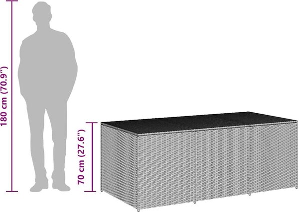 VidaXL Zahradní úložný box polyratan 180 x 90 x 70 cm [46478] Barva: Hnědá