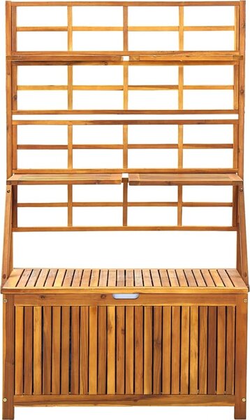 VidaXL Úložný box s treláží 99x55x160 cm masivní akáciové dřevo [311882] Barva: Šedá