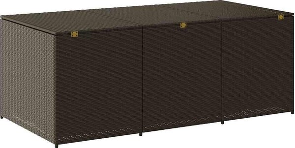 VidaXL Zahradní úložný box polyratan 180 x 90 x 70 cm [46478] Barva: Hnědá