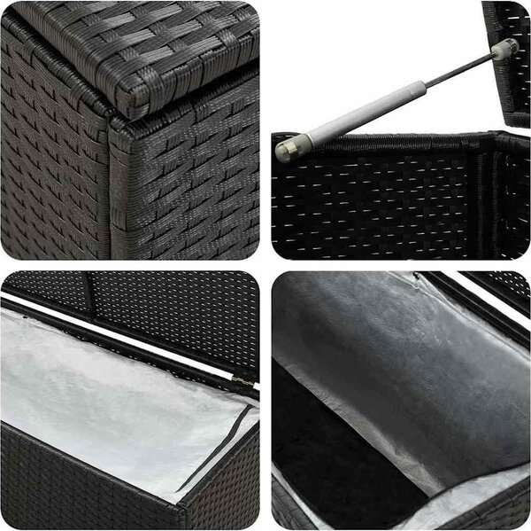 VidaXL Zahradní úložný box z polyratanu 100 x 50 x 50 cm [46471] Barva: Šedá