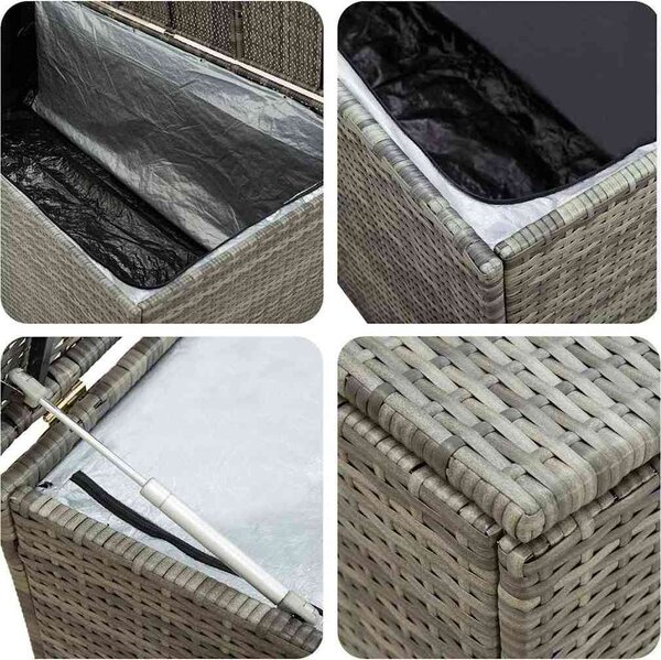 VidaXL Zahradní úložný box polyratan 180 x 90 x 70 cm [46478] Barva: Hnědá