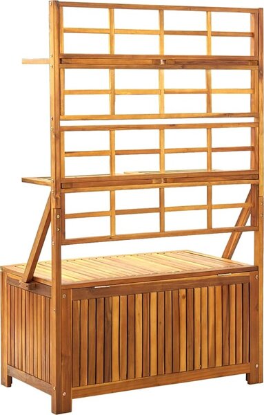 VidaXL Úložný box s treláží 99x55x160 cm masivní akáciové dřevo [311882] Barva: Šedá
