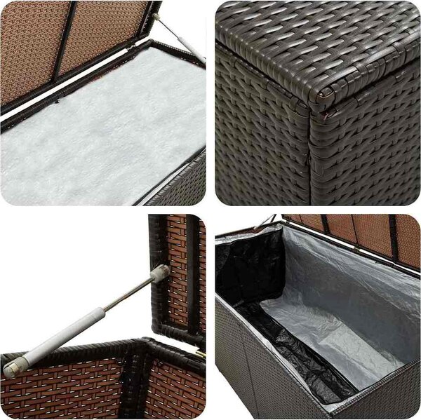VidaXL Zahradní úložný box polyratan 180 x 90 x 70 cm [46478] Barva: Hnědá