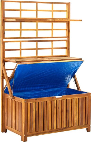 VidaXL Úložný box s treláží 99x55x160 cm masivní akáciové dřevo [311882] Barva: Šedá