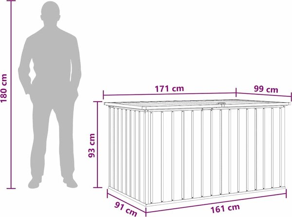 VidaXL Zahradní úložný box 171 x 99 x 93 cm [46272] Barva: Hnědá