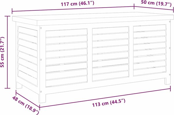 VidaXL Zahradní úložný box 117 x 50 x 55 cm masivní eukalyptové dřevo [47285]