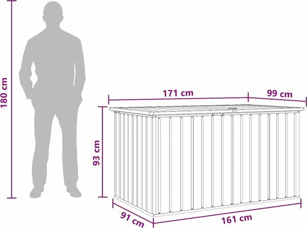 VidaXL Zahradní úložný box 171 x 99 x 93 cm [46272] Barva: Hnědá