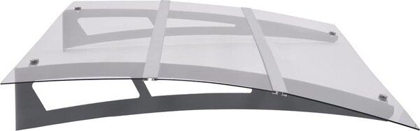VidaXL Vchodová stříška stříbrná a průhledná 120 x 90 cm polykarbonát [144828]