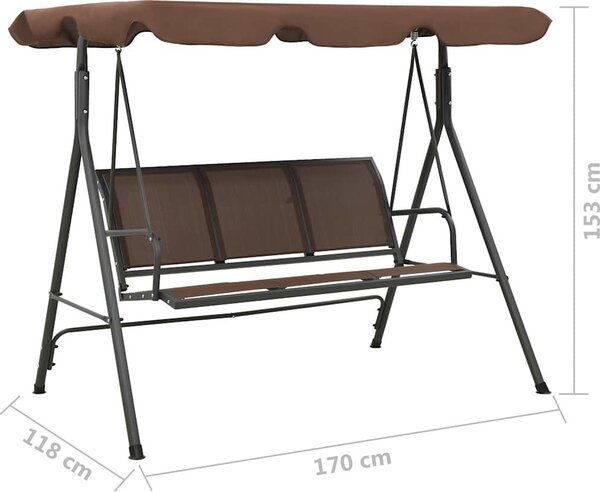 VidaXL Zahradní houpačka 170 cm textilen a ocel [41421] Barva: Černá