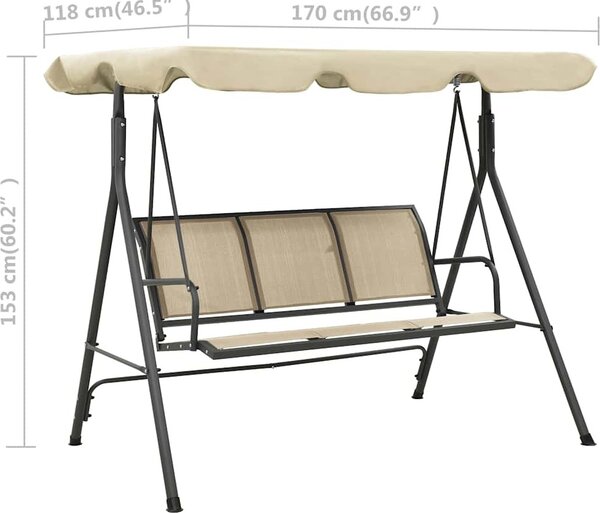 VidaXL Zahradní houpačka 170 cm textilen a ocel [41421] Barva: Černá