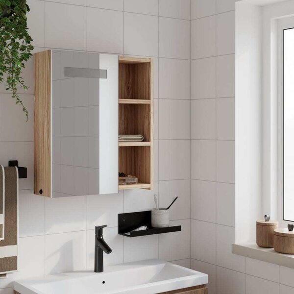 VidaXL Koupelnová zrcadlová skříňka s LED osvětlením 45x13x52 cm [357968] Barva: Černá
