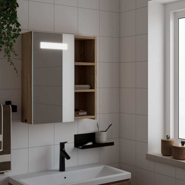 VidaXL Koupelnová zrcadlová skříňka s LED osvětlením 45x13x52 cm [357968] Barva: Černá