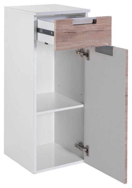 SPODNÍ SKŘÍŇKA, barvy dubu, bílá, 33,0/88,5/35,0 cm Voleo - Koupelnové série