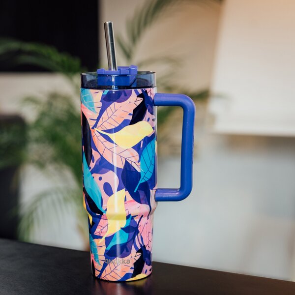 Termohrnek Vibe s brčkem, 880ml, Quokka, midnight forest