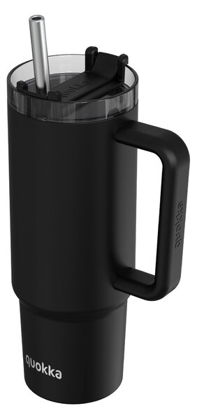 Termohrnek Vibe s brčkem, 880ml, Quokka, černý