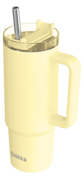 Termohrnek Vibe s brčkem, 880ml, Quokka, světle žlutý