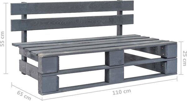 VidaXL Zahradní středová pohovka z palet bíle impregnovaná borovice [3066485] Barva: Vzor červená kostka, Barva dřeva: Šedá