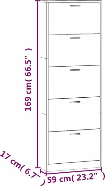 VidaXL Botník 59 x 17 x 169 cm kompozitní dřevo [241241] Barva: Černá