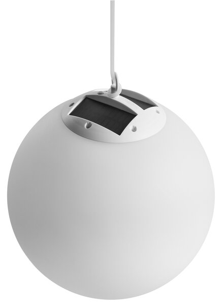 Venkovní solární LED závěsná lampa BOSLEY s dálkovým ovládáním Bílá