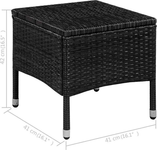 VidaXL Zahradní židle a stolička s poduškami polyratan [44090] Barva: Šedá