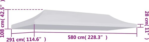 VidaXL Střecha k party stanu 3 x 6 m [44988] Barva: krémová