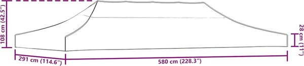 VidaXL Střecha k party stanu 3 x 6 m [44988] Barva: krémová