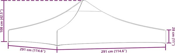 VidaXL Střecha k party stanu 3 x 3 m 270 g/m² [44983] Barva: Bílá