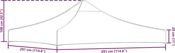 VidaXL Střecha k party stanu 3 x 3 m 270 g/m² [44983] Barva: Bílá