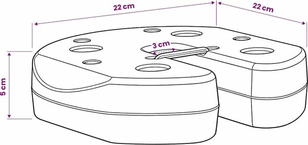 VidaXL Závaží pro party stan 4 ks černá 220 x 50 mm betonová [45210]