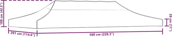 VidaXL Střecha k party stanu 3 x 6 m [44988] Barva: krémová