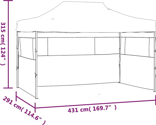 VidaXL Skládací stan se 3 stěnami 3 x 4,5 m [44973] Barva: antracitová