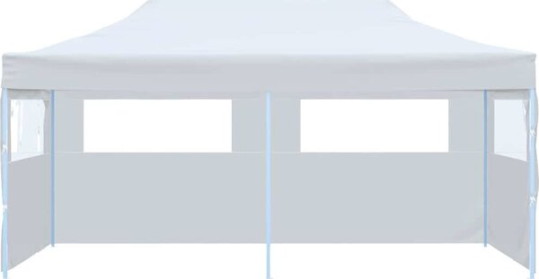 VidaXL Skládací nůžkový stan s bočními stěnami 3 x 6 m ocel bílý [48863]