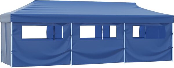 VidaXL Skládací nůžkový stan s 8 bočními stěnami 870x291x315 cm [44976] Barva: Modrá
