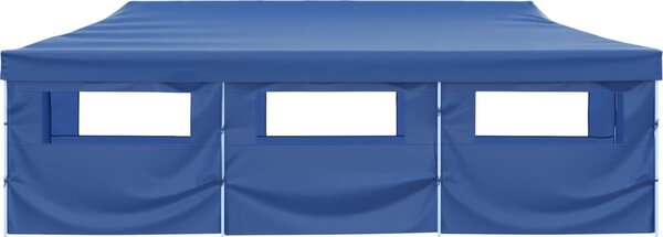 VidaXL Skládací nůžkový stan s 8 bočními stěnami 870x291x315 cm [44976] Barva: Modrá