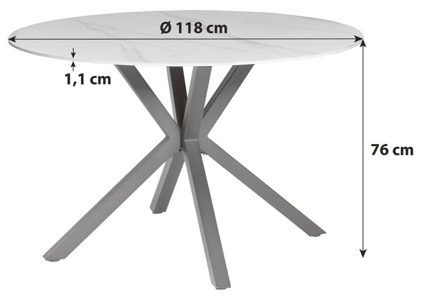 JÍDELNÍ STŮL, bílá, 118/118/76 cm MID.YOU - Jídelní stoly, Online Only