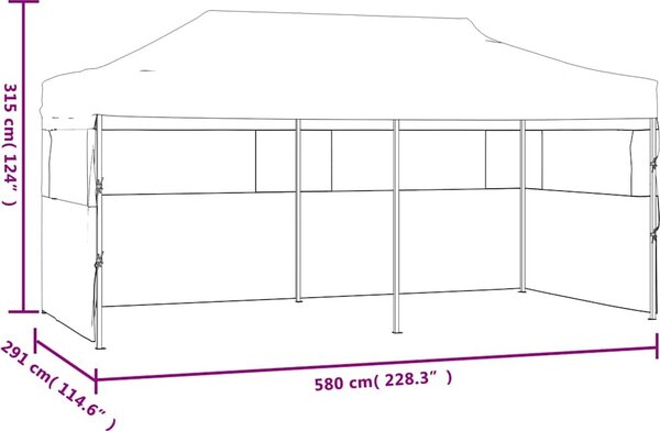 VidaXL Skládací nůžkový stan s bočními stěnami 3 x 6 m ocel bílý [48863]