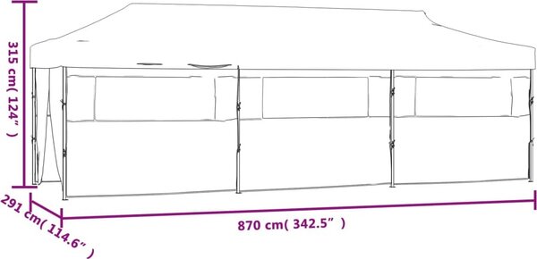 VidaXL Skládací nůžkový stan s 8 bočními stěnami 870x291x315 cm [44976] Barva: Modrá