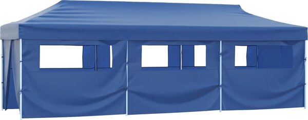 VidaXL Skládací nůžkový stan s 8 bočními stěnami 870x291x315 cm [44976] Barva: Modrá