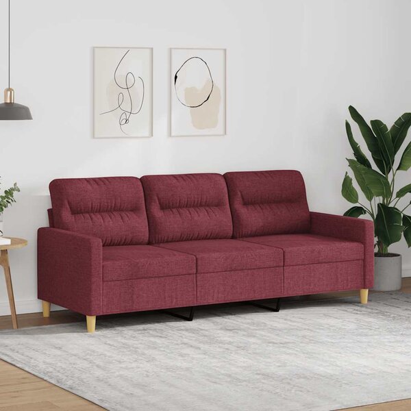 VidaXL 3místná pohovka 180 cm textil [359249] Barva: vínová červená