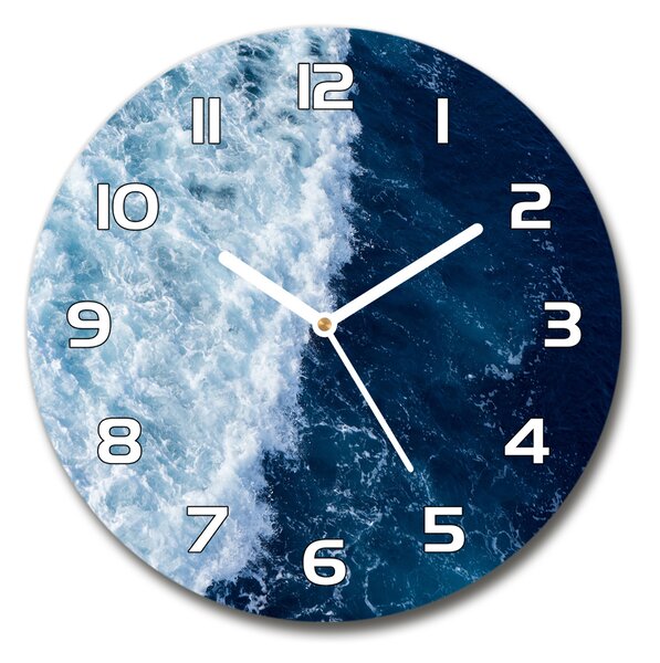Skleněné hodiny na stěnu Mořské vlny pl_zso_30_f_89539780