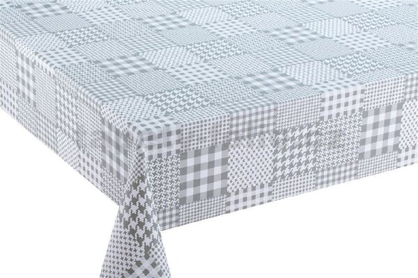 Ubrus PVC 3581214, metráž, šířka 140 cm, káro šedé, IMPOL TRADE