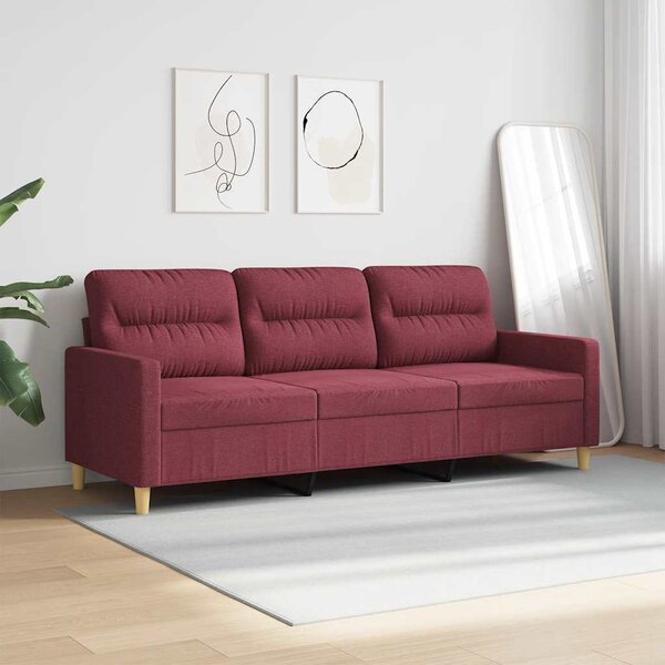 VidaXL 3místná pohovka 180 cm textil [359249] Barva: vínová červená