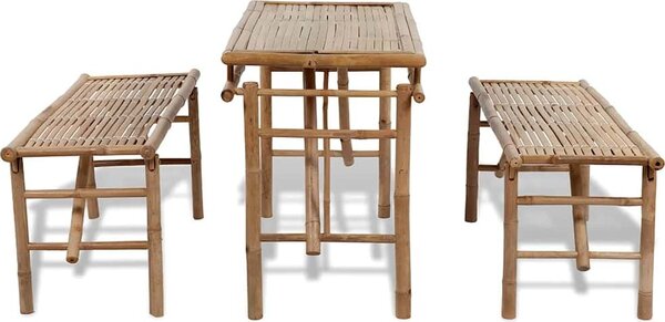 VidaXL Pivní set stůl se 2 lavicemi 100 cm bambusový [41502]