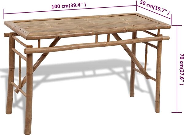 VidaXL Pivní set stůl se 2 lavicemi 100 cm bambusový [41502]