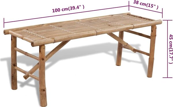 VidaXL Pivní set stůl se 2 lavicemi 100 cm bambusový [41502]