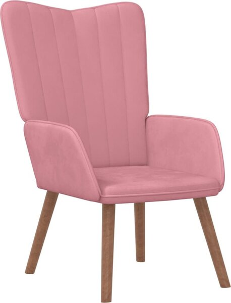 VidaXL Relaxační křeslo se stoličkou samet [327675] Barva: Růžová