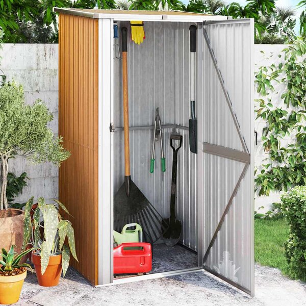 VidaXL Zahradní domek 118,5 x 97 x 209,5 cm pozinkovaná ocel [150900] Barva: Hnědá
