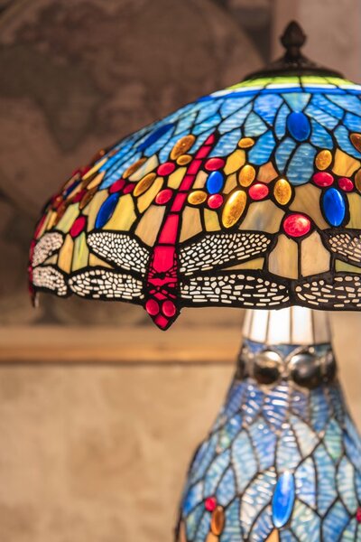 Clayre eff Stolní lampa Tiffany DRAGONFLY