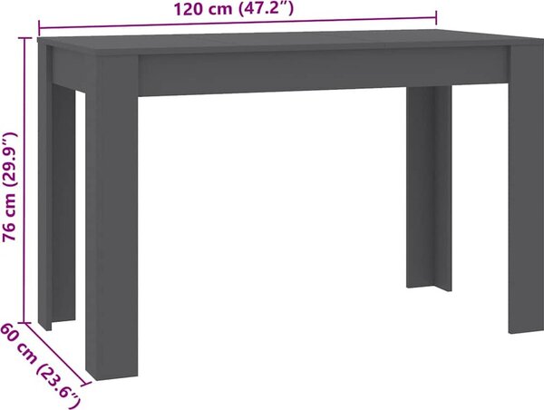 VidaXL Jídelní stůl 120 x 60 x 76 cm kompozitní dřevo [800432] Barva: Bílá